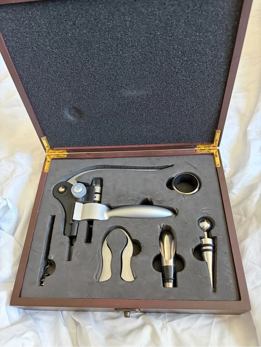 Connoisseur 6-Piece Wine Opener Set in Deluxe Wooden Gift Box